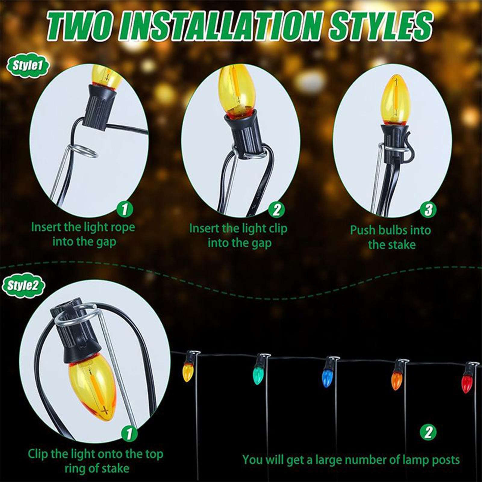Christmas Lights Outdoor - Christmas Light Stakes 12-Inch Lawn Ground