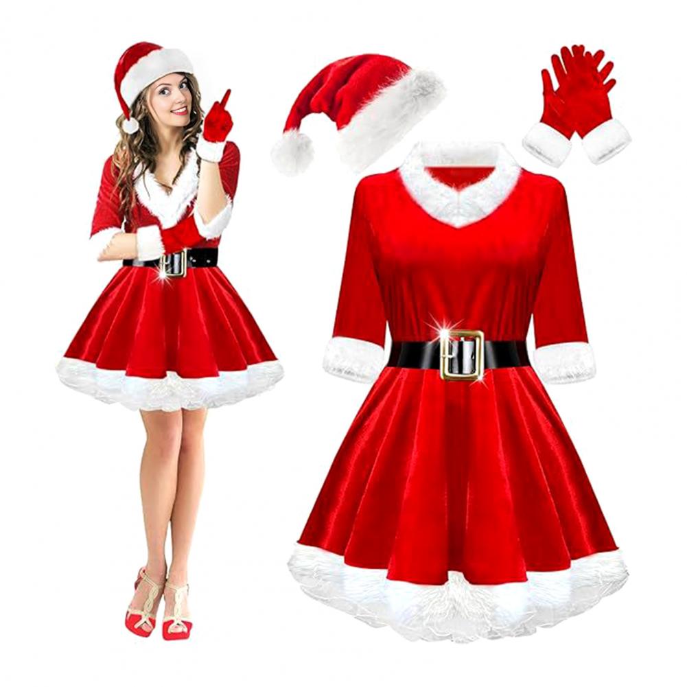 4 Pcs Mrs. Claus Costume Set W - Elf Costume Christmas recension och pris