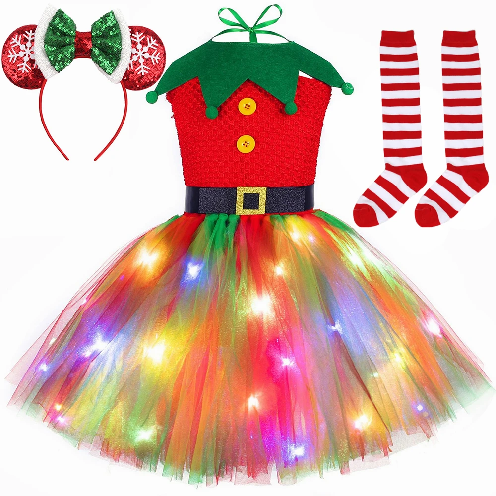 Christmas Tutu Dress Red Green - Elf Costume Christmas recension och pris