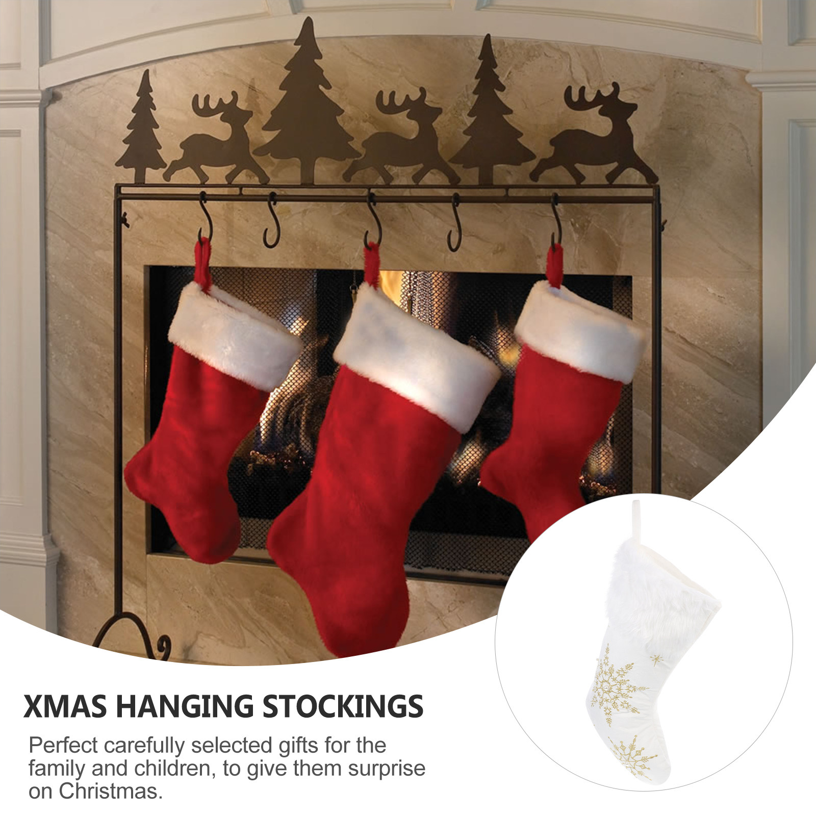 1Pcs Xmas Sock Decor Hanging P - Christmas Stocking Hanging recension och pris