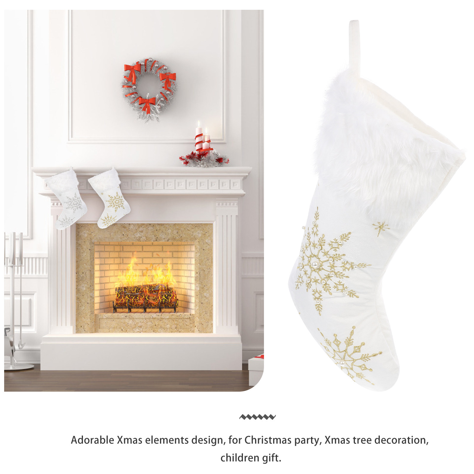 1Pcs Xmas Sock Decor Hanging P - Christmas Stocking Hanging recension och pris