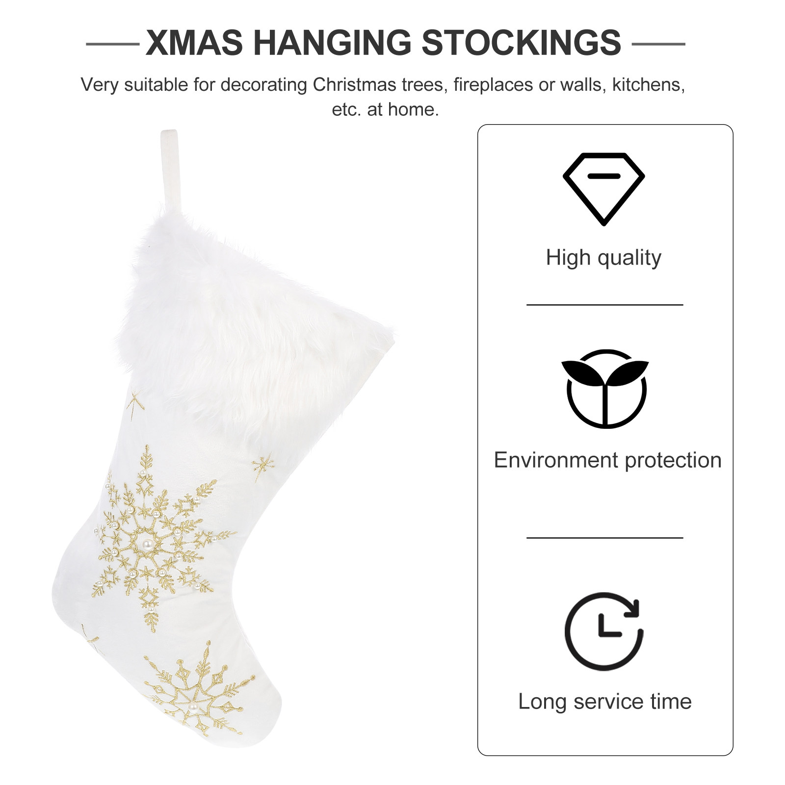 1Pcs Xmas Sock Decor Hanging P - Christmas Stocking Hanging recension och pris