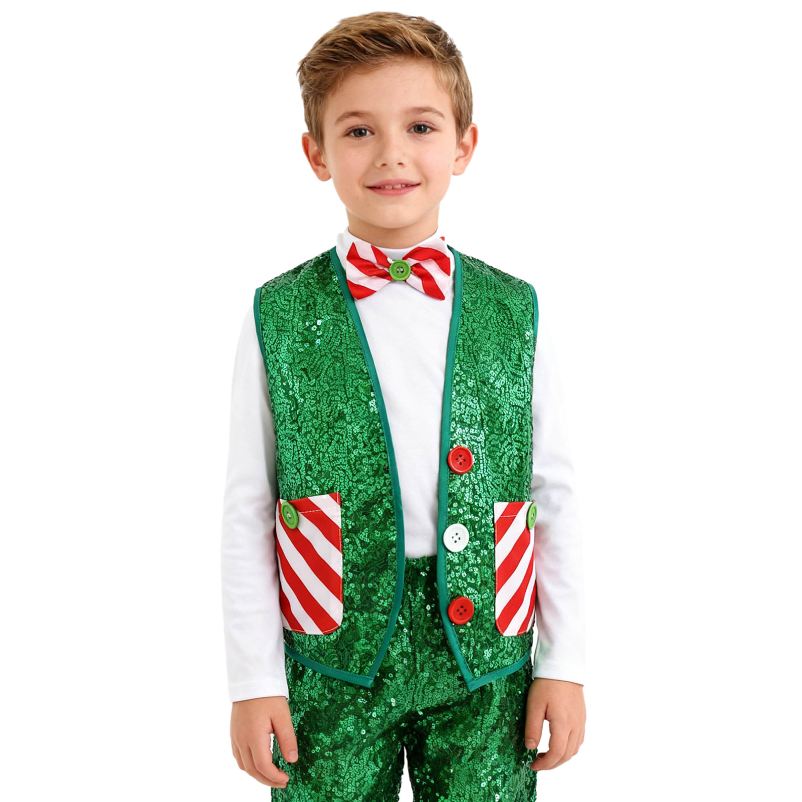 Boys Christmas Sequin Santa El - Elf Costume Christmas recension och pris