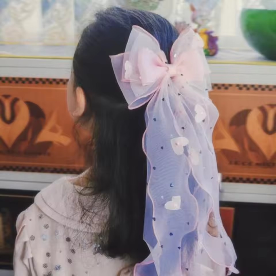 Korean Fairy Mesh Bow Hair Cli - Ribbon Bow Gift recension och pris